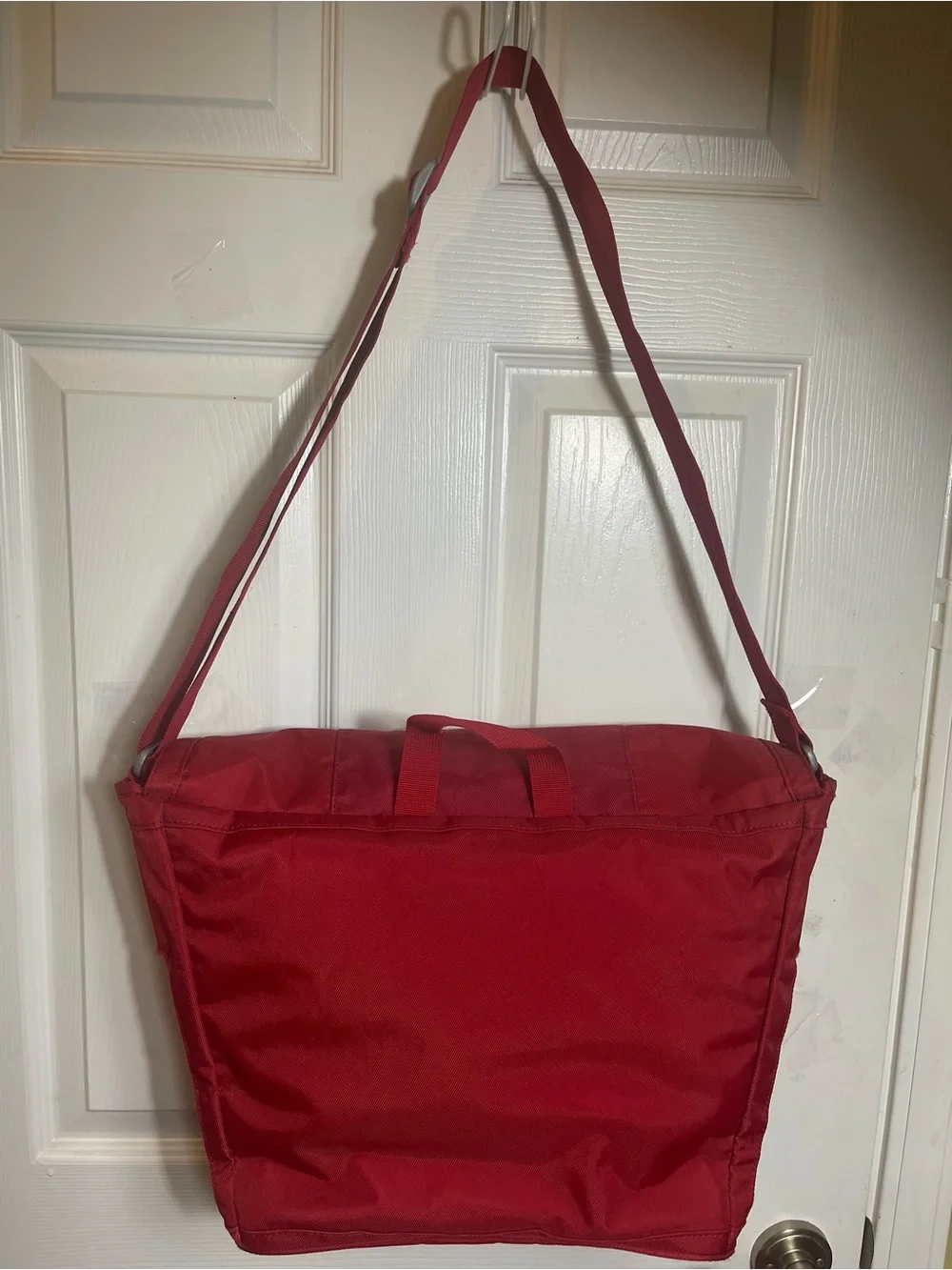 Nike Red Men's Fabric Messenger/ laptop Bag with Adjustable Strap